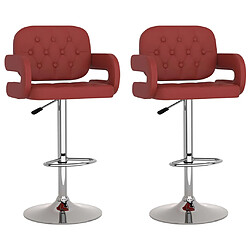 vidaXL Tabourets de bar 2 pcs Rouge bordeaux Similicuir 