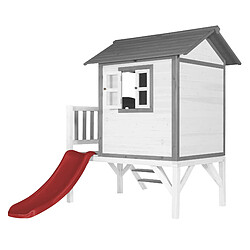 Avis AXI Maison Enfant Beach Lodge XL en BLANC avec Toboggan en Rouge | Maison de Jeux en Bois FFC pour Les Enfants | Maisonnette / Cabane de Jeu pour Le Jardin