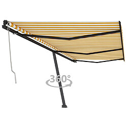 vidaXL Auvent automatique sur pied 600x350 cm Jaune/Blanc