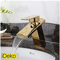 iDeko® Robinet Mitigeur lavabo cascade antiqueti-pvd un trou mitigeur en laiton massif lavabo robinet 