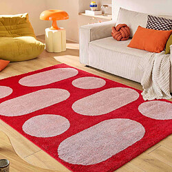 Avis Jardindeco Tapis intérieur à poils longs Swing 381 rouge 120 x 160 cm.