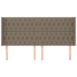 Avis Maison Chic Tête de lit scandinave avec oreilles,meuble de chambre Taupe 203x16x118/128 cm Tissu -MN92714