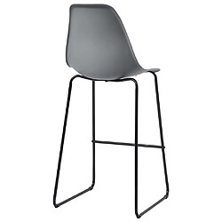 Acheter vidaXL Tabourets de bar lot de 2 gris plastique