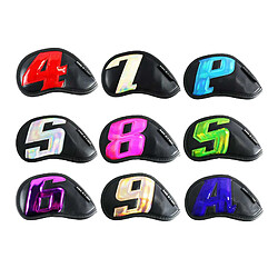 9x Golf Iron Head Cover Club Headcover Anti-Scratch Protect Covers Noir