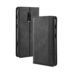 Etui en PU style vintage noir pour votre OnePlus 6T