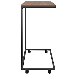 Avis vidaXL Table d'appoint avec roues noir 55x35x70 cm bois d'ingénierie