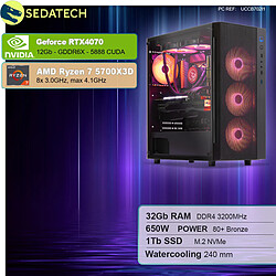 Sedatech PC Gamer • AMD Ryzen 7 5700X3D • RTX4070 • 32Go RAM • 1To SSD M.2 • sans OS