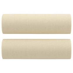 Acheter vidaXL Canapé 3 places avec oreillers décoratifs crème 180 cm tissu