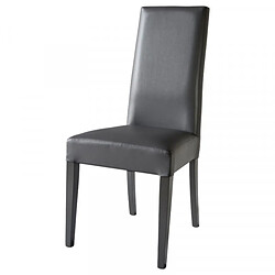 Dansmamaison Duo de chaises en similicuir Gris foncé - VENISE