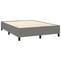 Sommier à lattes et matelas LED,Cadre à lattes de lit pour Adulte Gris foncé 140x190 cm Tissu -MN92234 pas cher