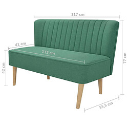 Acheter Maison Chic Canapé Relax, Canapé droit pour Salon 117 x 55,5 x 77 cm Tissu Vert -GKD271482