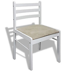 Acheter Maison Chic Lot de 6 Chaises à manger,Chaise pour cuisine blanc bois solide et velours -MN83504