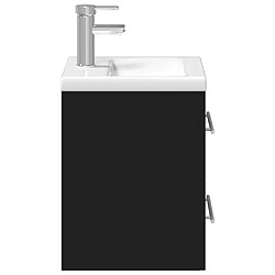 vidaXL Armoire lavabo de salle de bain avec bassin intégré noir pas cher