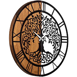 Hanah Home Décoration murale en bois et métal Clock.