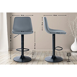 Non Lot de 2 tabourets de bar Divo simili cuir noir