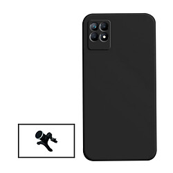 PHONECARE Kit Support Magnétique Renforcé de Voiture + Coque Silicone Liquide pour Realme Narzo 50i - Noir