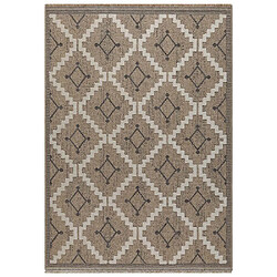 Jardindeco Tapis intérieur extérieur aspect jute noire Tijuana 9041 230 x 160 cm. Tapis intérieur extérieur aspect jute noire Tijuana 9041 230 x 160 cm