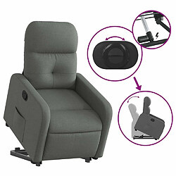 Maison Chic Fauteuil Relax pour salon, Fauteuil inclinable Gris foncé Tissu -GKD48691 pas cher