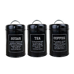 thé café sucre cuisine bocaux bidons pots pots contenants bidons noir récipients d'entreposage de nourriture