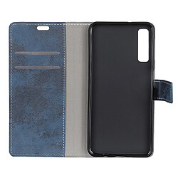 Acheter Etui en PU style vintage bleu pour votre Samsung Galaxy A7 (2018)