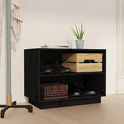 Maison Chic Armoire à Chaussures Noir,Meuble de Rangement à Chaussures 60x34x45 cm Bois de pin massif -MN86626