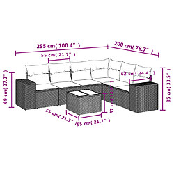 Avis Maison Chic Salon de jardin avec coussins 7 pcs, Ensemble Tables et chaises de jardin, beige résine tressée -GKD142593