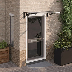 vidaXL Auvent de porte Noir et transparent 122x90 cm Polycarbonate 