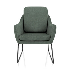 Fauteuil Lounge / fauteuil relax LAGUNO B tissu vert foncé 1 place hjh OFFICE