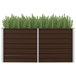 Maison Chic Jardinière,Bac à fleurs - pot de fleur surélevée Marron 160x80x77 cm Acier galvanisé -GKD44606