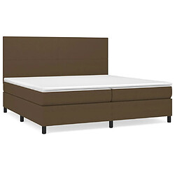 vidaXL Sommier à lattes de lit avec matelas Marron foncé 200x200 cm