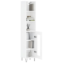 Avis Maison Chic Buffet,Meuble de Rangement,commode pour salon,Cuisine Blanc brillant 34,5x34x180 cm Bois d'ingénierie -MN48188