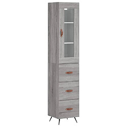 Maison Chic Buffet,Meuble de Rangement,commode pour salon,Cuisine Sonoma gris 34,5x34x180 cm Bois d'ingénierie -MN89556