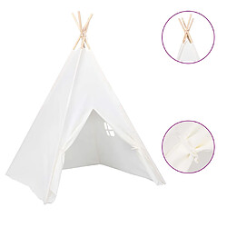 vidaXL Tente tipi d'enfants avec sac Peau de pêche Blanc 120x120x150cm