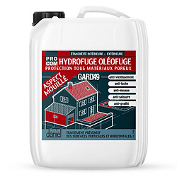 PRO COM Imperméabilisant hydrofuge oléofuge anti tâche GARDA9 effet mouillé - terrasse, sol, mur, façade, toiture, PROCOM-1 litre