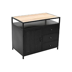 Vente-Unique Meuble sous vasque en métal noir et bois de manguier - 95 cm - ERIDANI