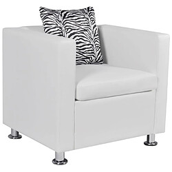 vidaXL Fauteuil blanc similicuir 