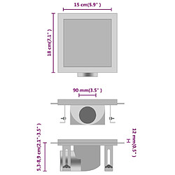 vidaXL Drain de douche avec couvercle 2 en 1 18x18 cm Acier inoxydable