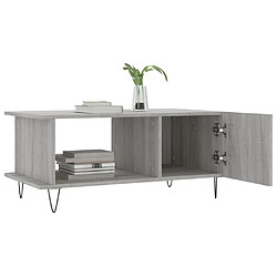 Avis vidaXL Table basse sonoma gris 90x50x40 cm bois d'ingénierie