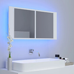 Helloshop26 Armoire salle de bain à miroir led blanc 90 x 12 x 45 cm acrylique 02_0006652 pas cher