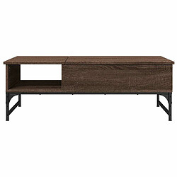 Maison Chic Table basse pour salon | Table à café chêne marron 100x50x35cm bois d'ingénierie et métal -GKD96446 pas cher