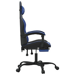 Avis vidaXL Chaise de jeu avec repose-pied Noir et bleu Similicuir