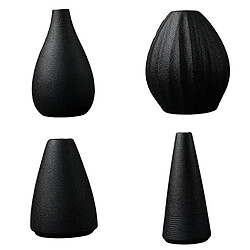 Noir en céramique vase moderne vase en céramique poterie Décoration Florale de Pièce Maîtresse de Bureau de Vase de Fleur de Minimalisme de 4 Pièces