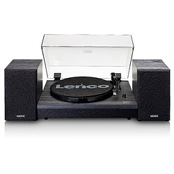 Lenco Platine vinyle avec deux haut-parleurs externes LS-301BK Noir