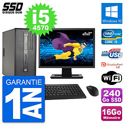 PC Tour HP ProDesk 600 G1 Ecran 22" i5-4570 RAM 16Go SSD 240Go Windows 10 Wifi · Occasion 