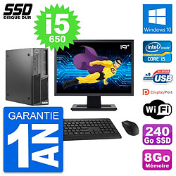 PC Lenovo M90 SFF Ecran 19" Intel Core i5-650 RAM 8Go SSD 240Go Windows 10 Wifi · Occasion 