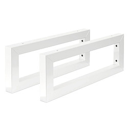 ML-Design Set 2x Consoles Murales, 450x150x30 mm, Blanc, Acier, Design Flottant, Support d'Étagère pour Lavabo/Meuble/Table pour Salle de Bain/Chambre à Coucher, Réglable, Matériel de Montage Inclus