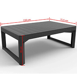 Keter Table de jardin Lyon Graphite 232300 pas cher