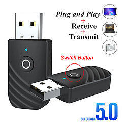 Adaptateur Récepteur émetteur Audio 3 En 1 USB Bluetooth 5.0 Pour Voiture TV PC 3.5mm