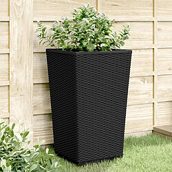 Maison Chic Lot de 4 Jardinières,Bac à fleurs - pot de fleur noir 32,5x32,5x57 cm polypropylène -GKD20144