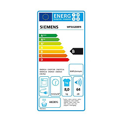 Sèche-linge à condensation 60cm 8kg blanc - WP31G200FR - SIEMENS